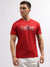 Iconic Men Red Solid Round Neck Short Sleeves T-Shirt