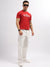 Iconic Men Red Solid Round Neck Short Sleeves T-Shirt