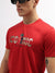 Iconic Men Red Solid Round Neck Short Sleeves T-Shirt