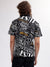 Just Cavalli Men Black Printed Polo Collar Short Sleeves T-shirt