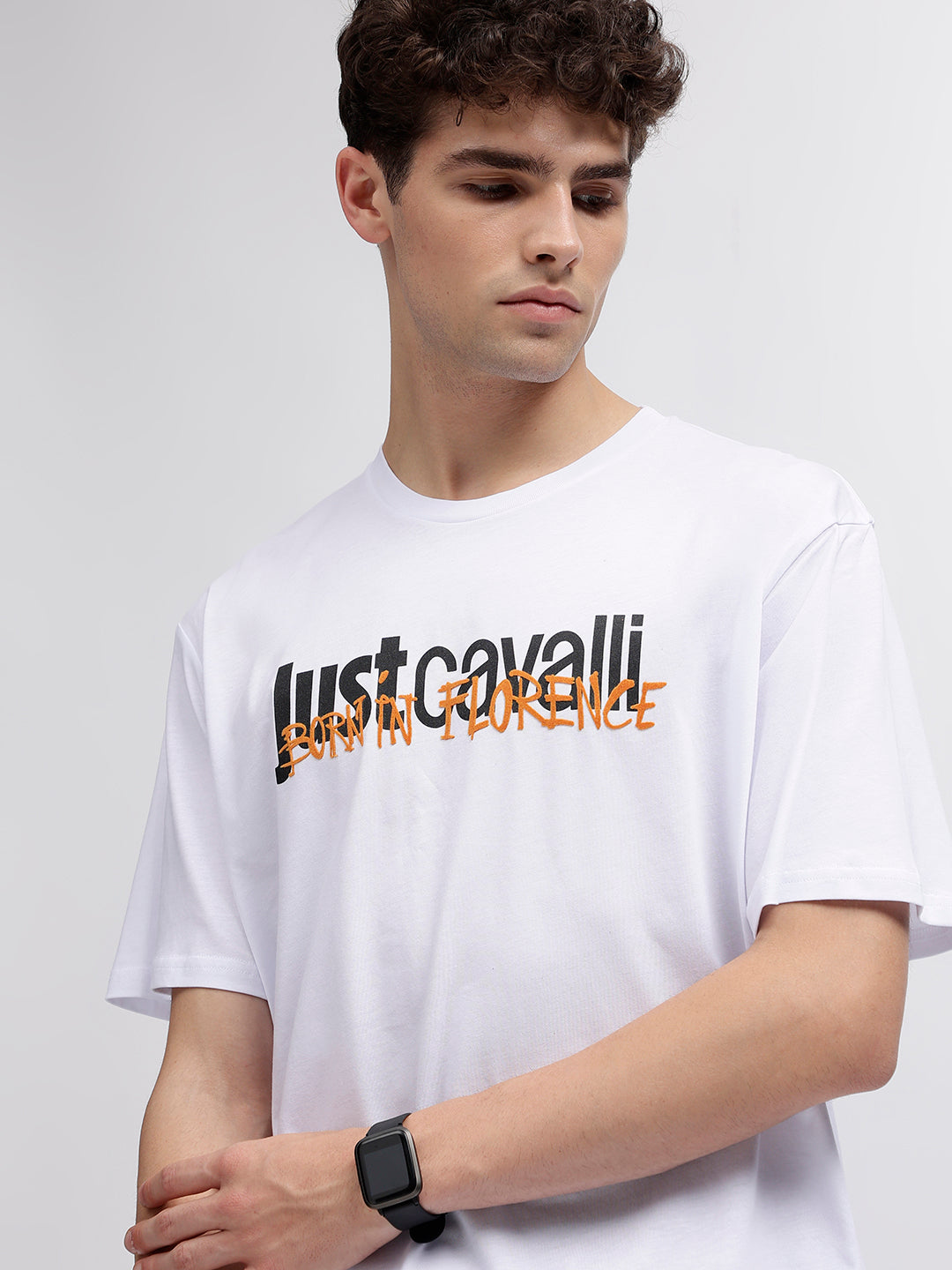 Just Cavalli White Fashion Logo Regular Fit T-Shirt