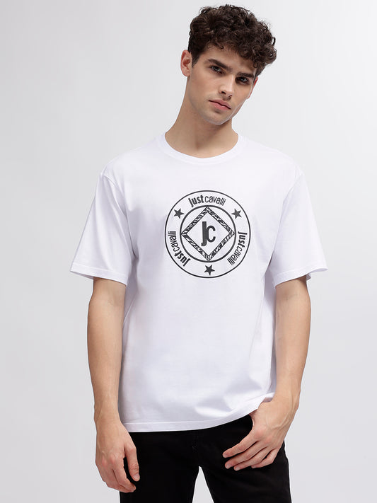 Just Cavalli White Fashion Logo Regular Fit T-Shirt