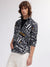 Just Cavalli Men Black Printed Spread Collar Full Sleeves Shirt