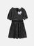 Elle Kids Black Striped Round Neck Dress