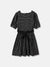 Elle Kids Black Striped Round Neck Dress