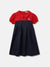 Elle Kids Blue Solid Round Neck Dress