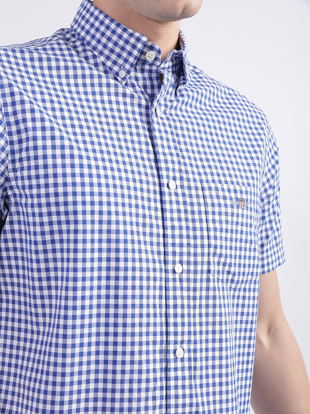 Gant Blue Fashion Checked Regular Fit Shirt