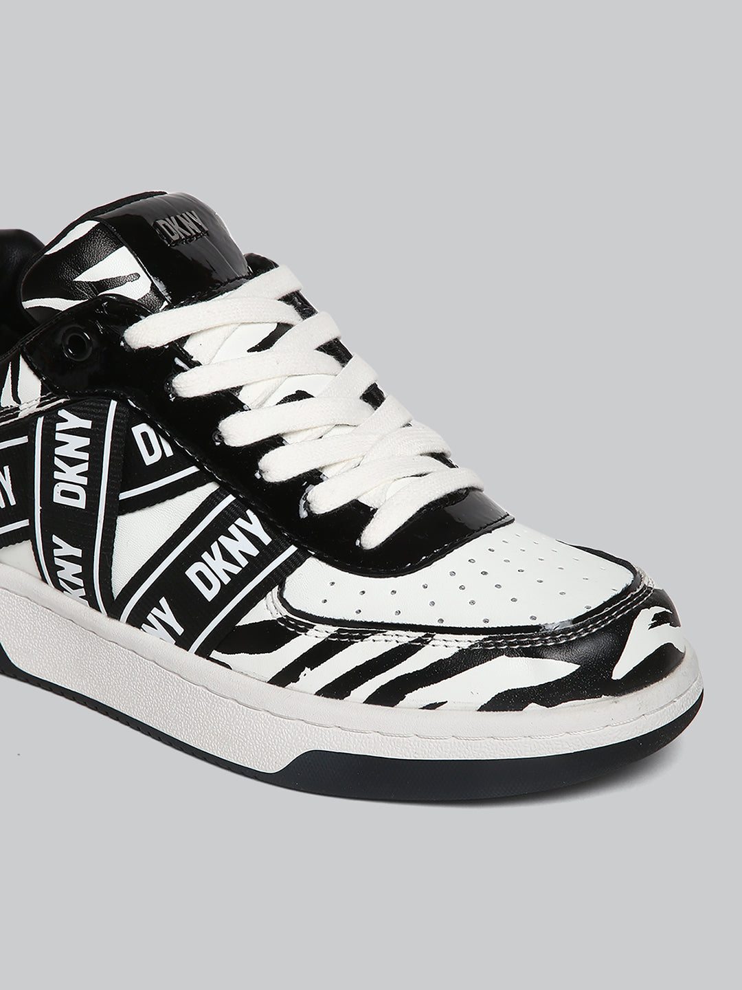 DKNY Women White & Black Sneakers