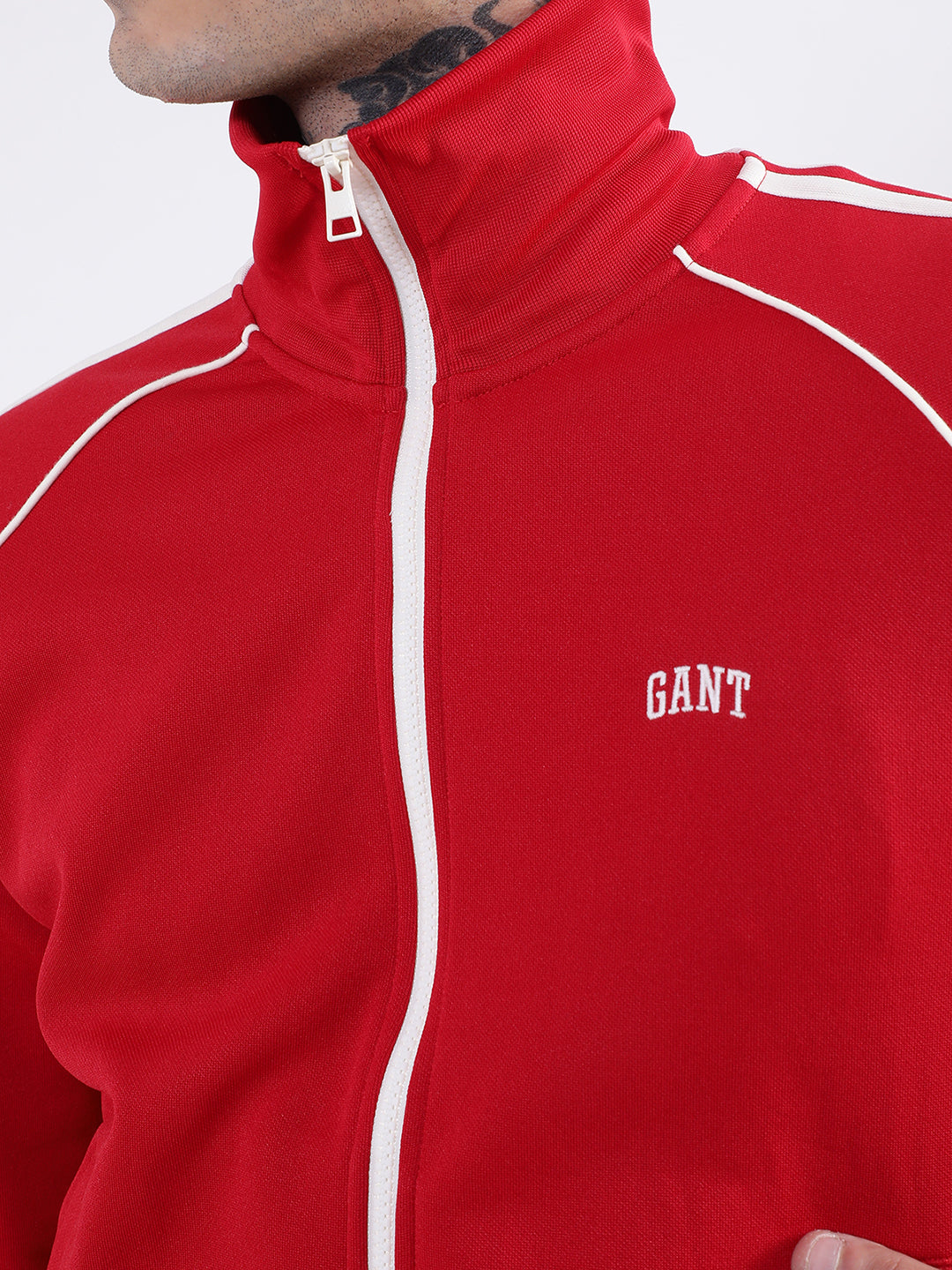 Gant Men Red Solid Hooded Sweatshirt