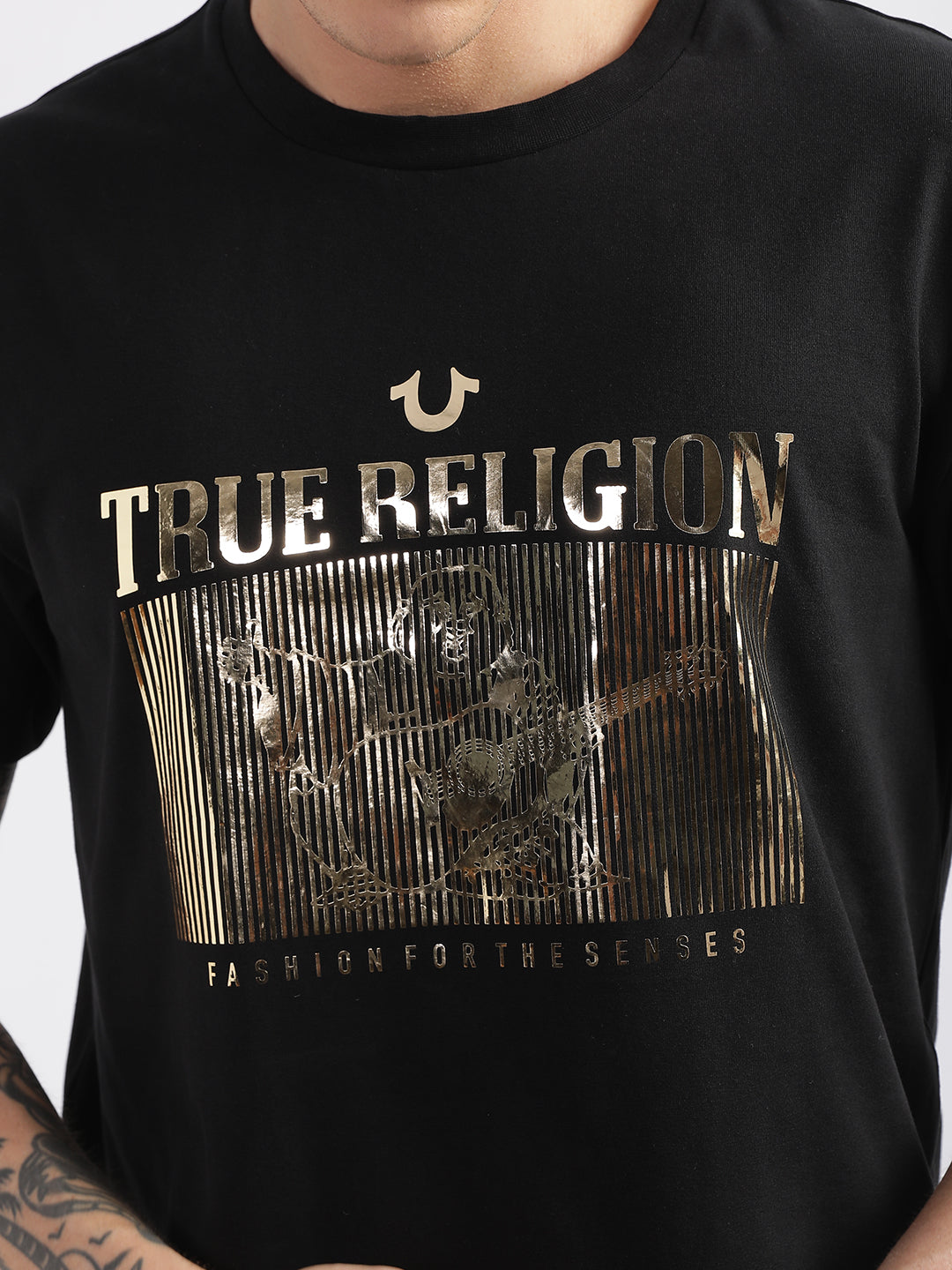 True Religion Jet Black Fashion Logo Regular Fit T-Shirt