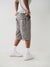 True Religion Men Grey Solid Cargo Shorts