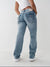 True Religion SN RICKI Straight Fit Blue Mid-Rise Washed Jeans