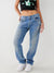 True Religion Super T RICKI Straight Fit Blue Mid-Rise Washed Jeans