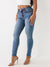 True Religion Super T JENNIE Skinny Fit Blue Mid-Rise Washed Jeans