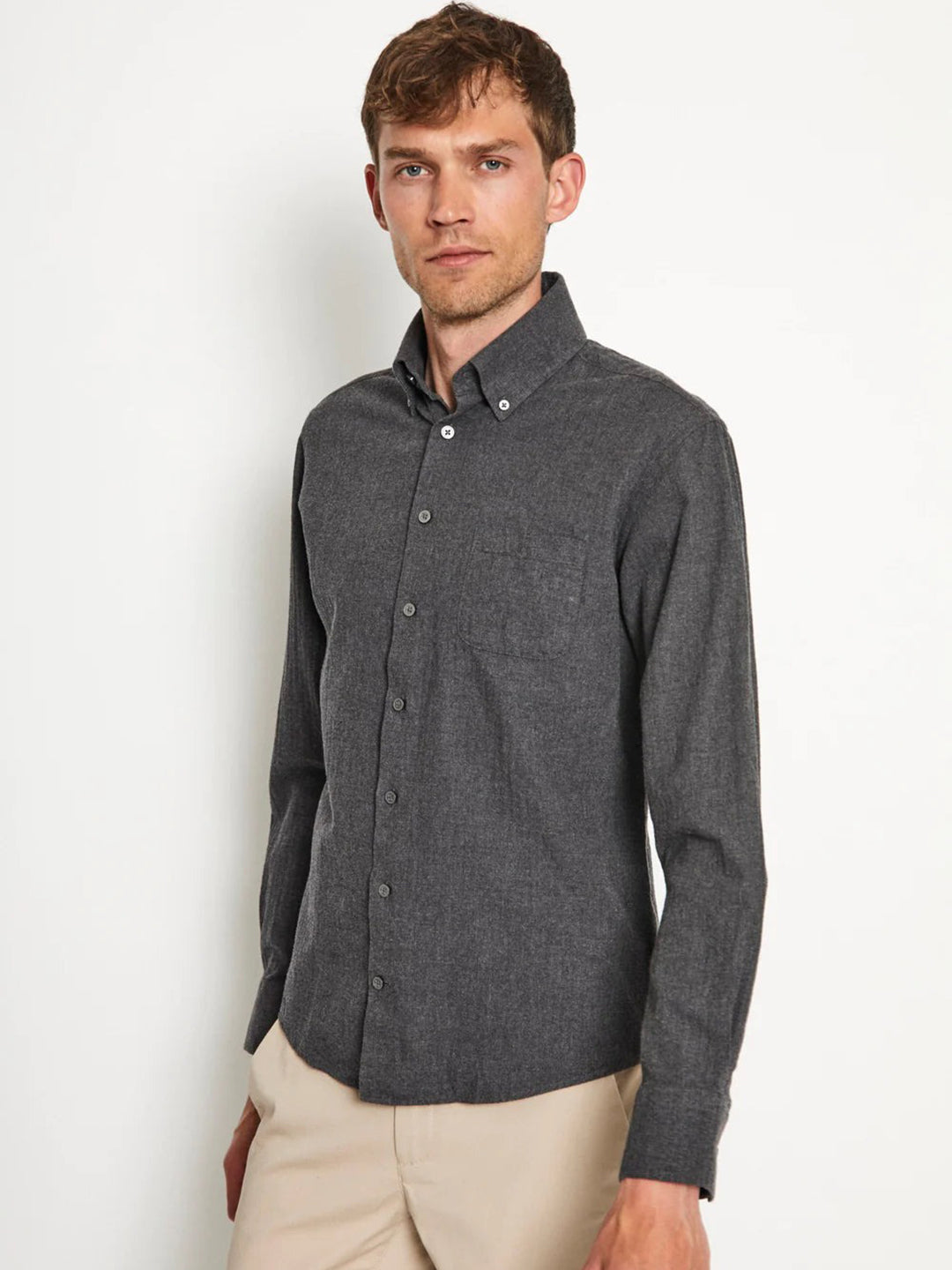 Bruun & Stengade Grey Fashion Regular Fit Shirt