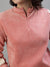 Iconic Women Pink Colorblocked Mock Neck Full Sleeves Sweatshirt