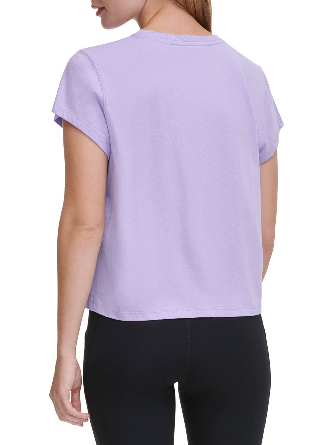 DKNY Women Purple Printed Round Neck Short Sleeves T-Shirt