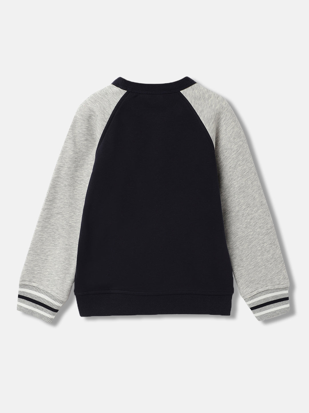 Gant Boys Navy Colour-blocked Round Neck Full Sleeves Sweatshirt