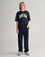 Gant Boys Navy Blue Solid Mid-Rise Corduroy Trouser