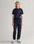 Gant Boys Navy Blue Solid Mid-Rise Joggers Style Sweat Pant