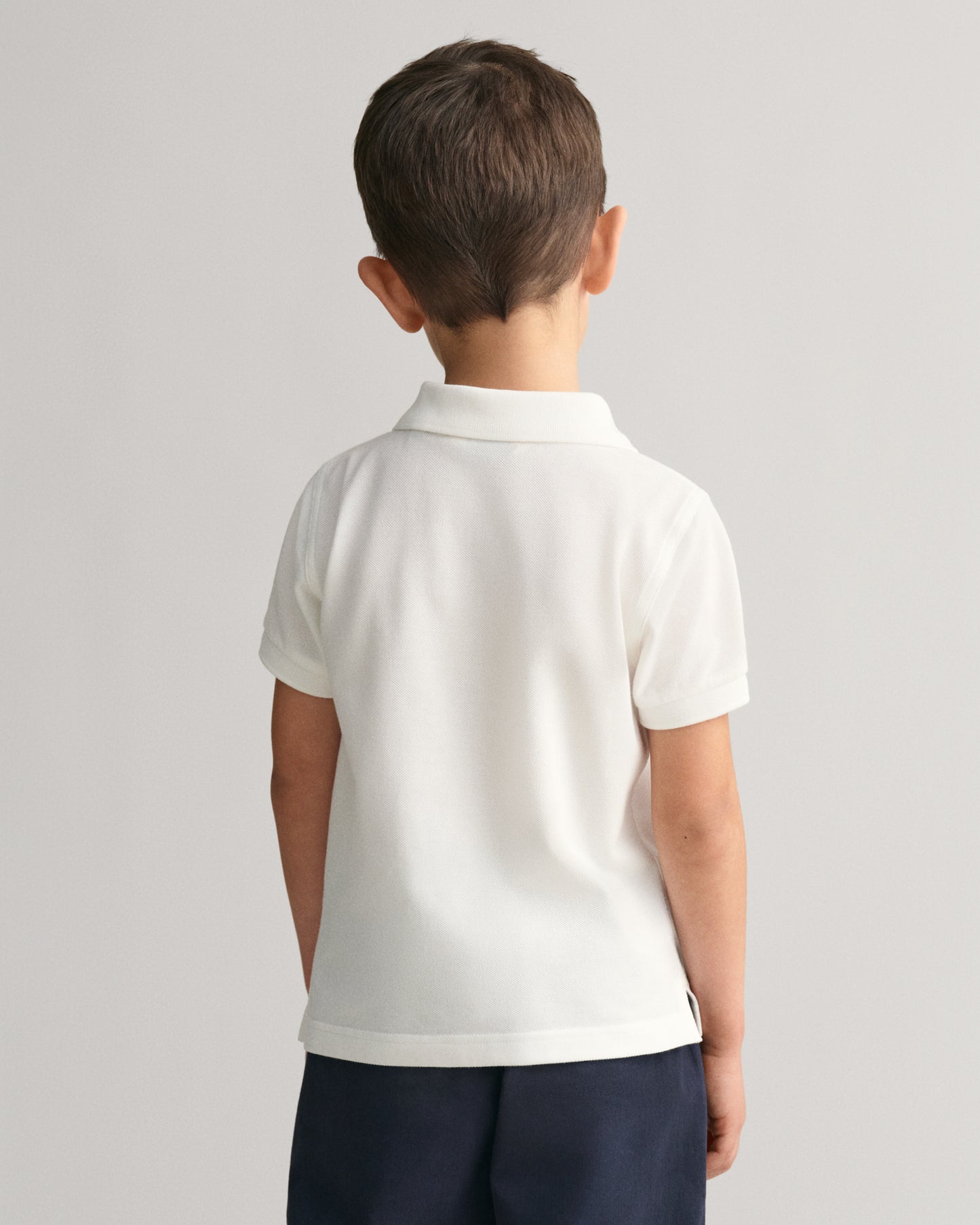 Gant Kids White Solid Polo Collar Short Sleeves Polo T-Shirt