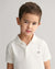 Gant Kids White Solid Polo Collar Short Sleeves Polo T-Shirt