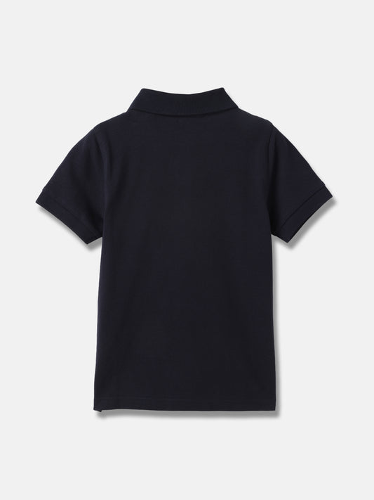 Gant Boys Blue Solid Polo Collar Short Sleeves T-Shirt