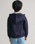 Gant Boys Blue Solid Hooded Full Sleeves Front-open Sweatshirt