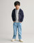 Gant Boys Blue Solid Hooded Full Sleeves Front-open Sweatshirt