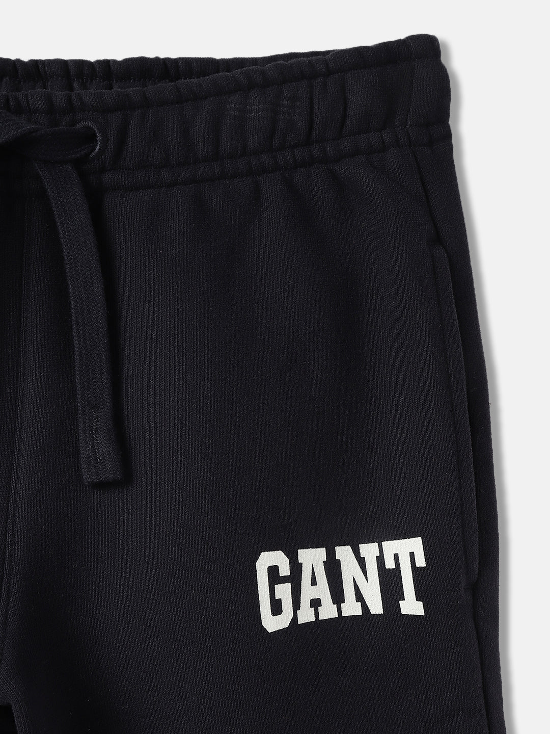 Gant Boys Blue Solid Mid-Rise Relaxed Fit Joggers Style Track Pant