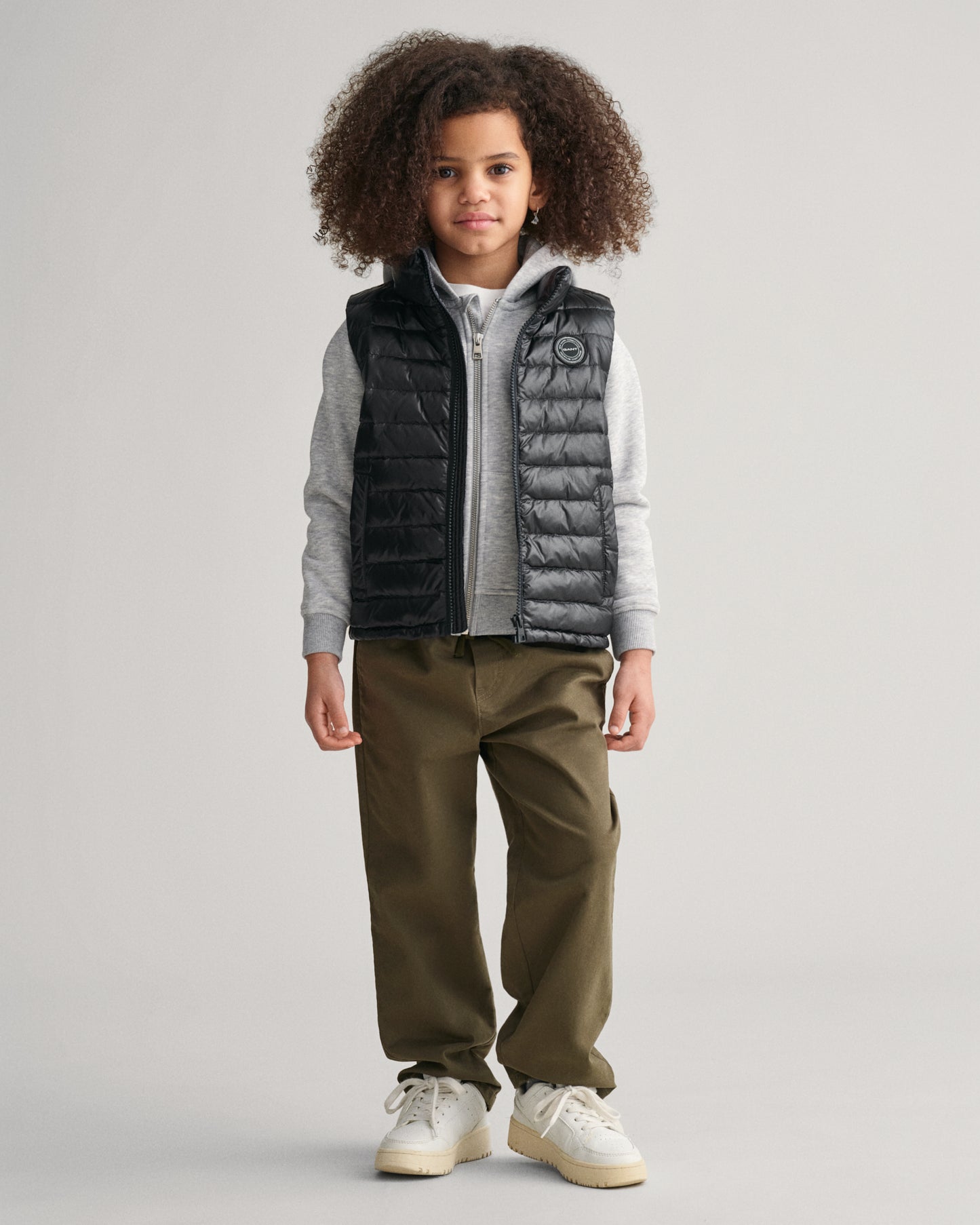 Gant Boys Black Solid Stand Collar Sleeveless Gilet Jacket