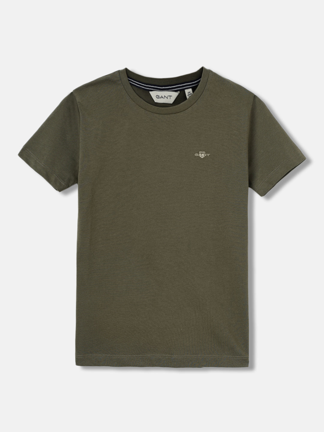 Gant Boys Green Solid Round Neck Short Sleeves T-Shirt