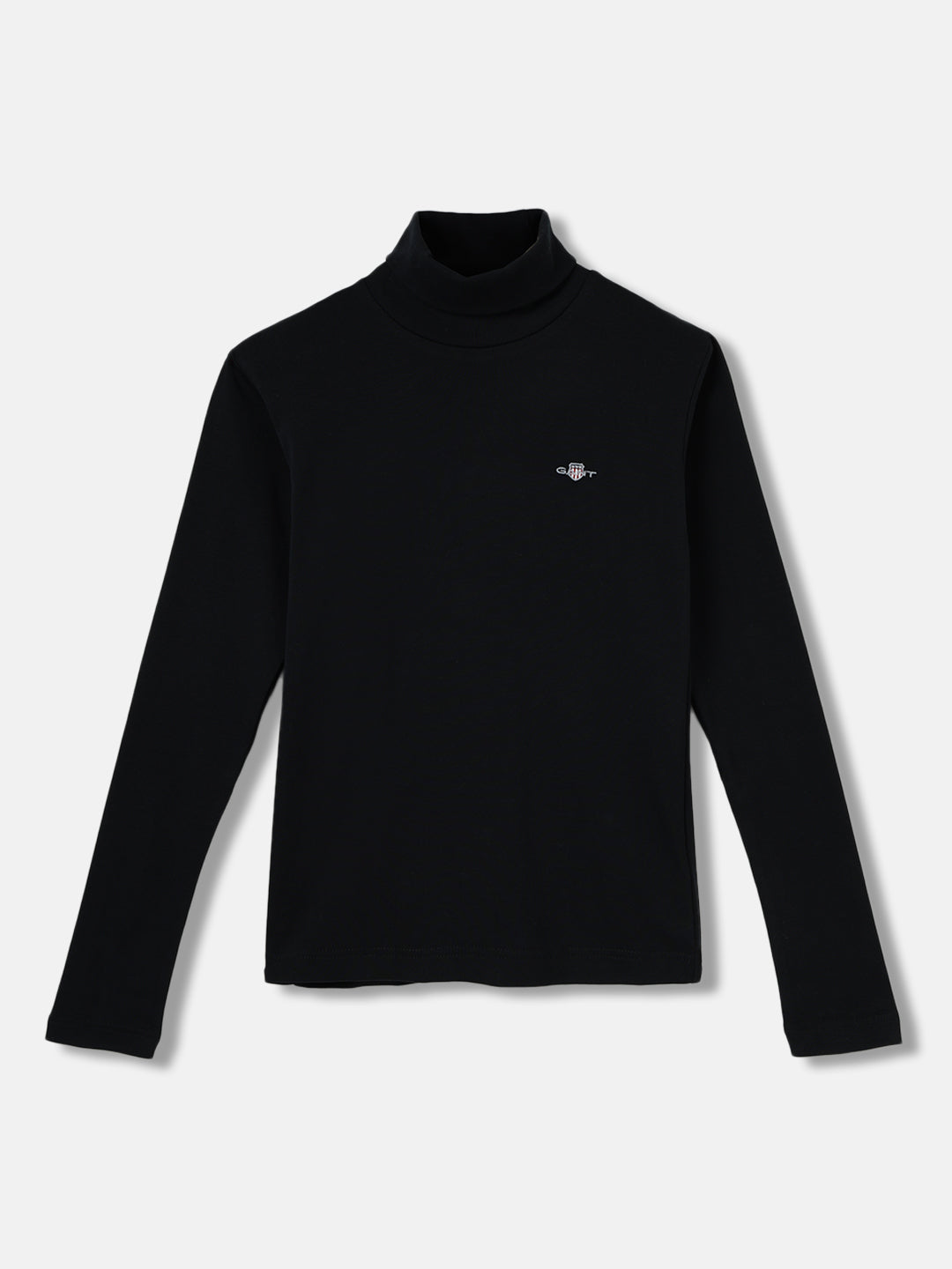 Gant Boys Black Solid Turtle Neck Full Sleeves Sweatshirt