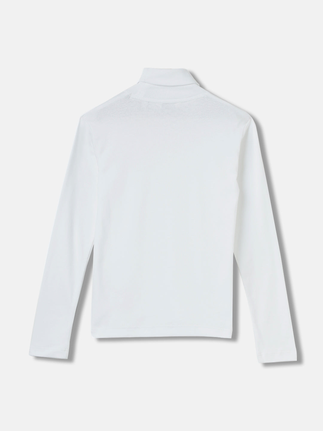 Gant Boys White Solid Turtle Neck Full Sleeves Sweatshirt