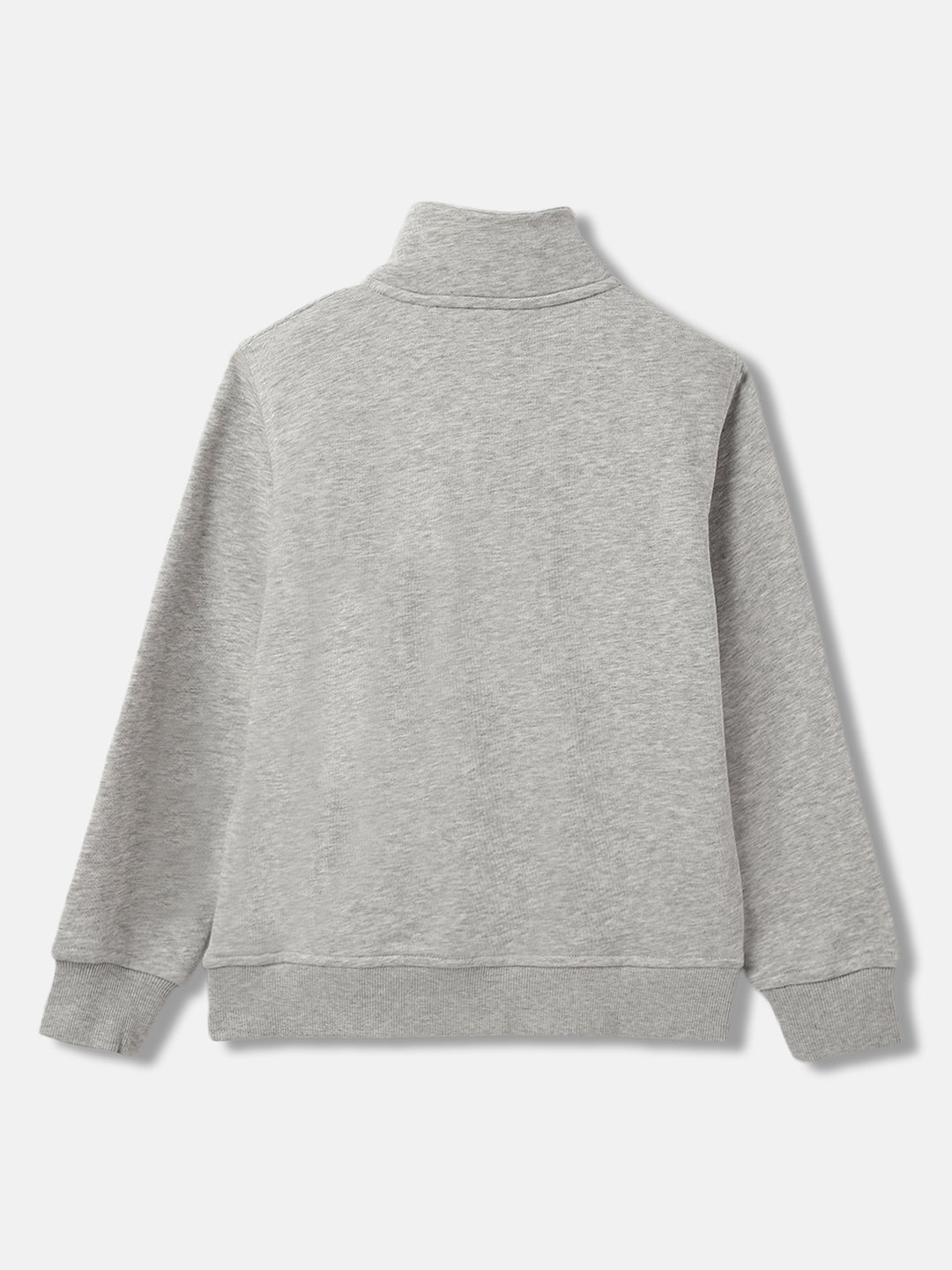 Gant Boys Grey Solid High Neck Full Sleeves Pullover Style Sweatshirt