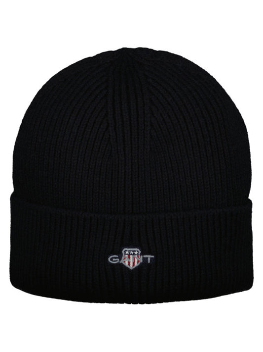 Gant Boys Black Solid Beanie Cap