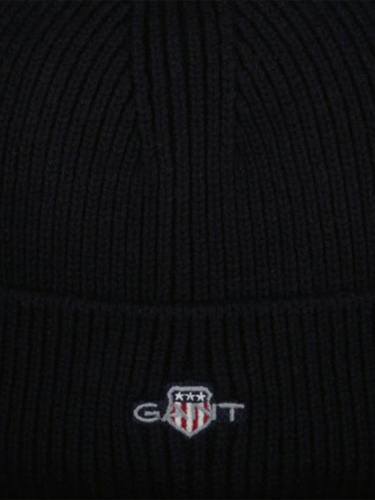 Gant Boys Black Solid Beanie Cap