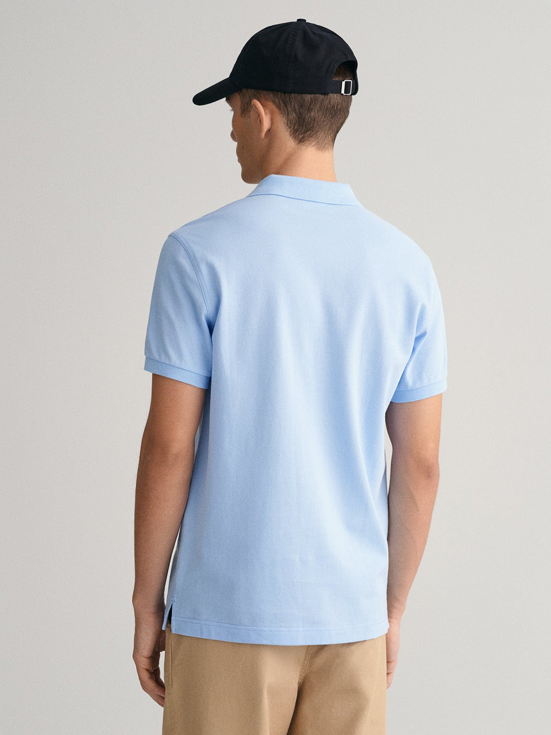 Gant Men Blue Solid Polo Collar Short Sleeves T-shirt