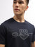 Gant Men Navy Blue Printed Round Neck Short Sleeves T-Shirt