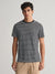 Gant Men Black Striped Round Neck Short Sleeves T-Shirt