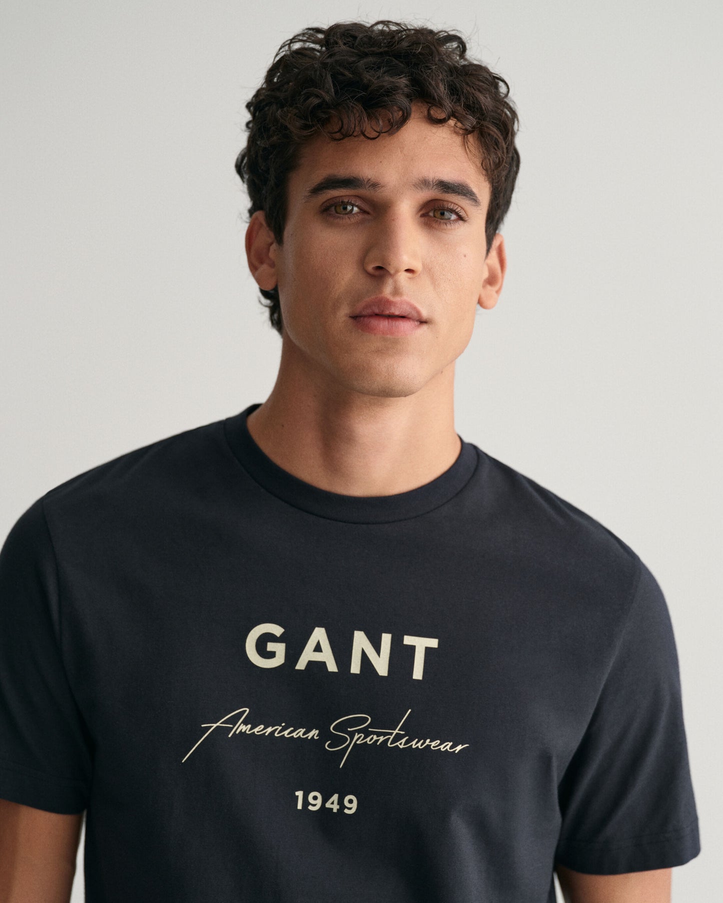 Gant Men Black Printed Round Neck Short Sleeves T-shirt