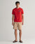 Gant Men Red Solid Round Neck Short Sleeves T-Shirt