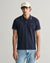 Gant Men Blue Solid Polo Collar Short Sleeves T-Shirt