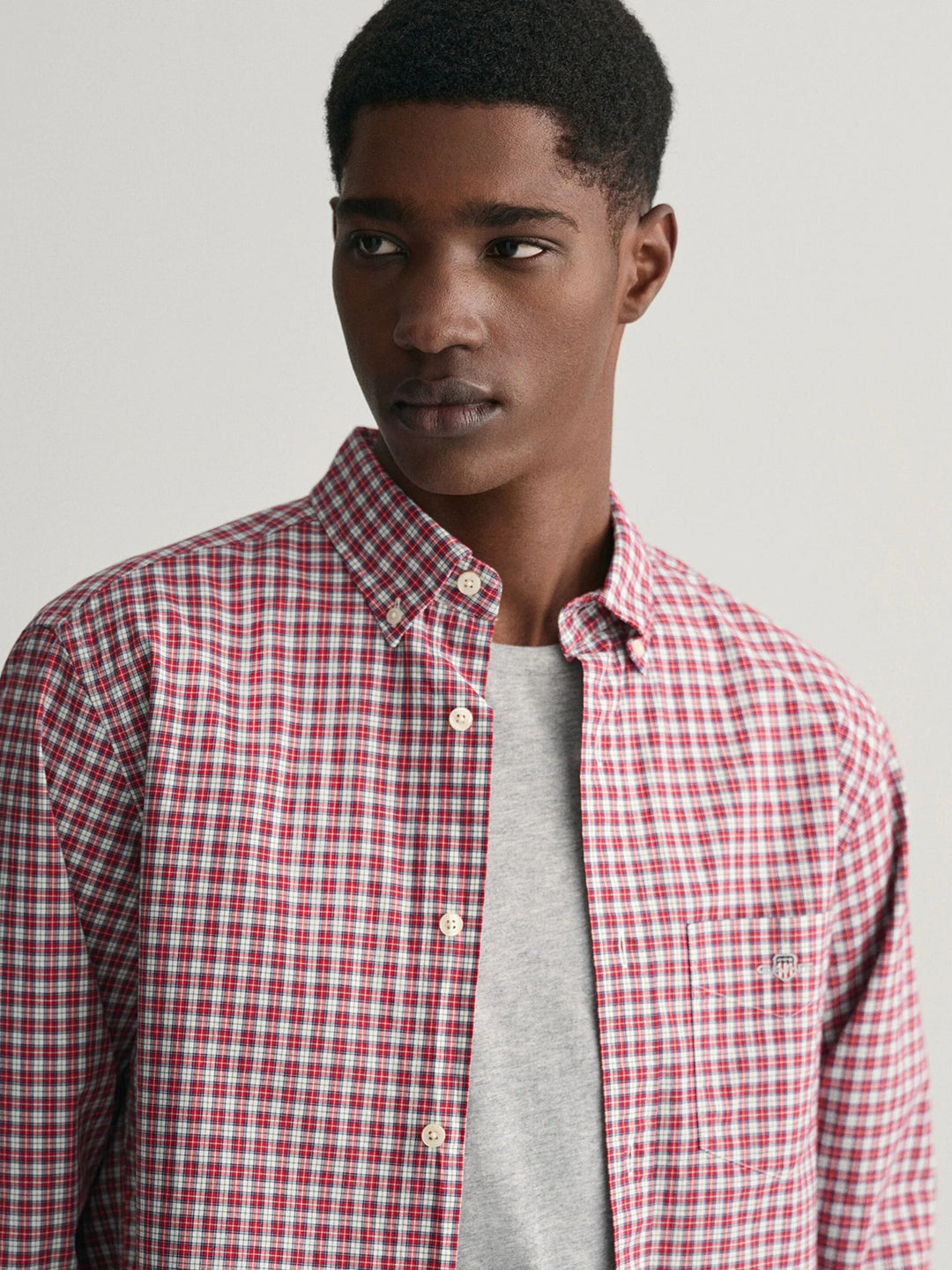 Shop Gant Men Red Checked Button Down Full Sleeves Shirt Online Iconic India