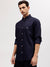 Gant Men Navy Blue Solid Button-down Collar Full Sleeves Shirt