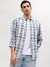 Gant Men Off White Checked Button-down Collar Full Sleeves Shirt