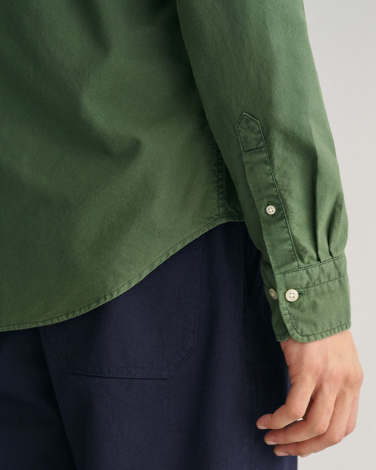 Gant Men Green Solid Button Down Full Sleeves Shirt