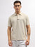 Gant Men Beige Solid Polo Collar Short Sleeves T-Shirt