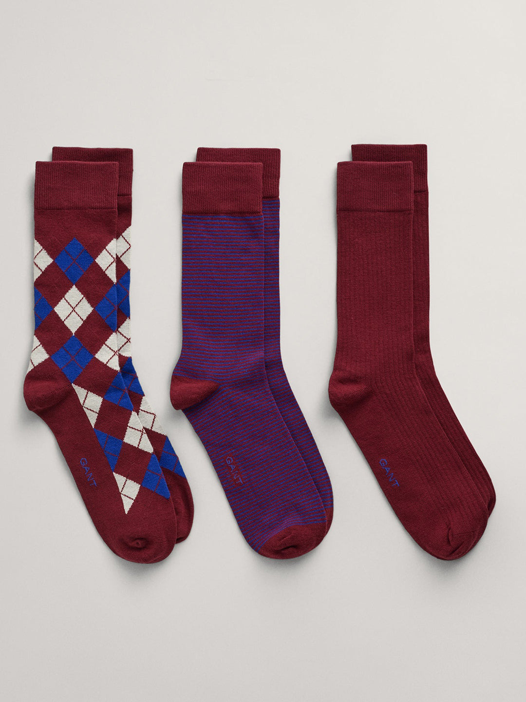 Gant Men Red Argyle Socks