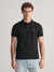 Gant Men Black Solid Collared Short Sleeves Polo T-Shirt